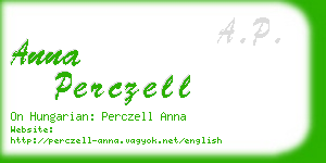 anna perczell business card